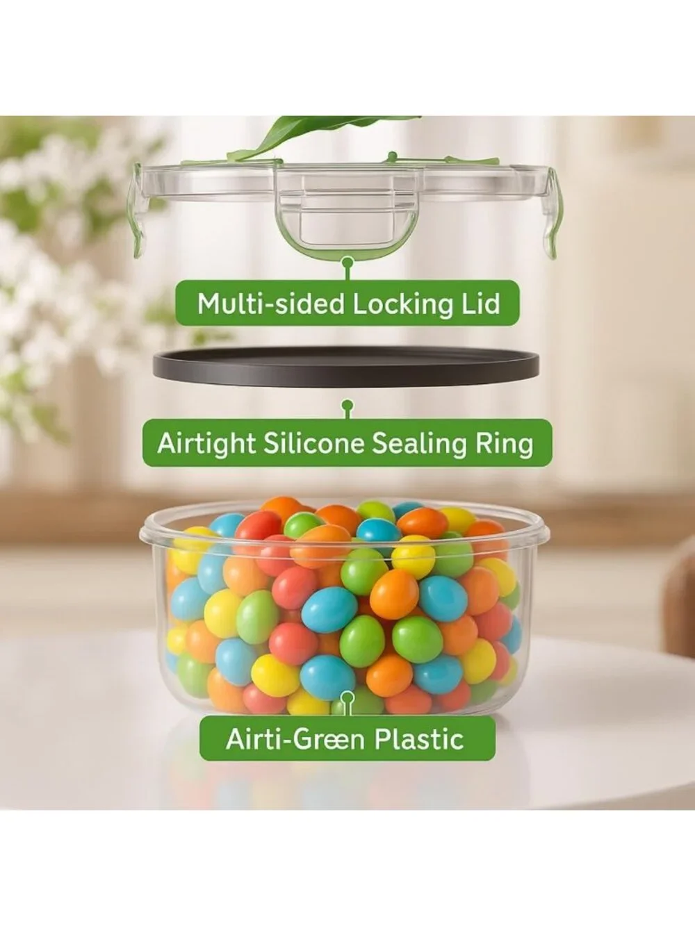 56 PCS Airtight Food Storage Containers - Stackable Plastic Boxes for Kitchen
